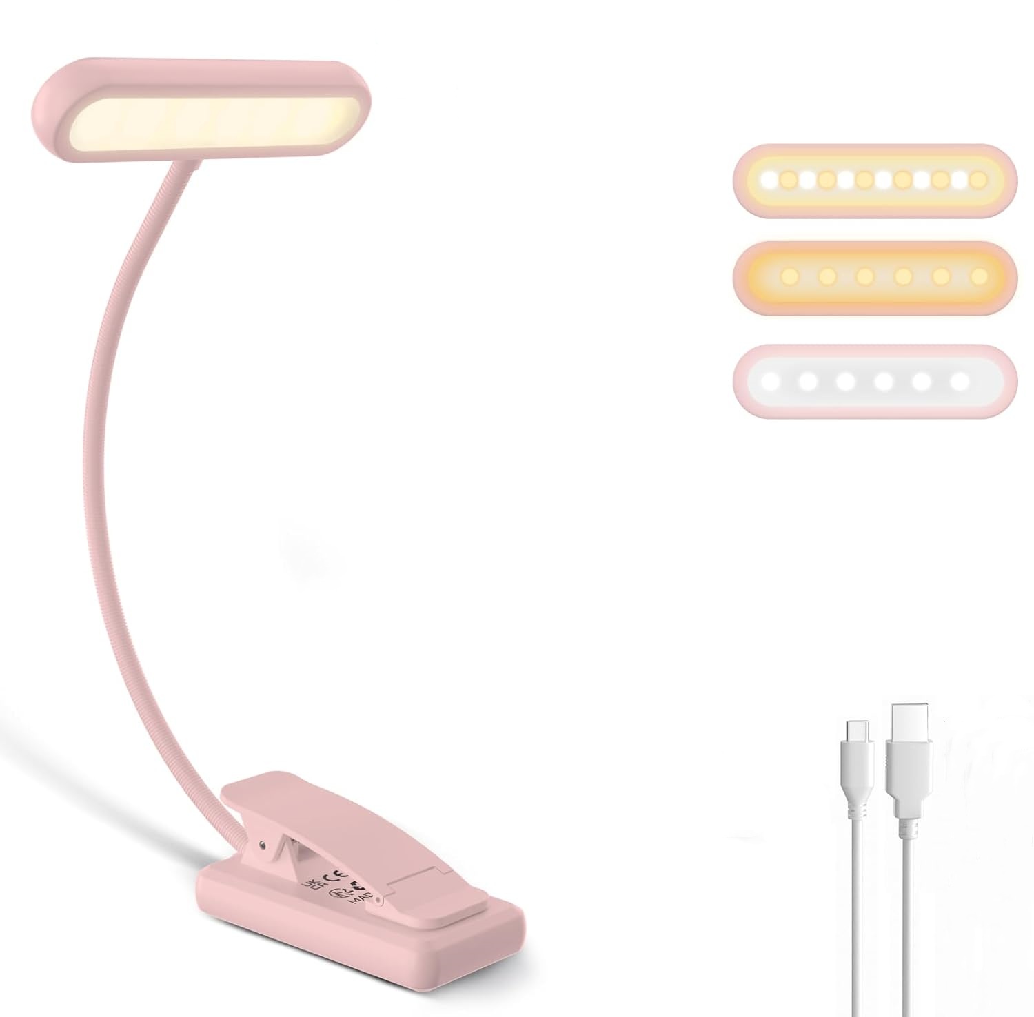 Desk Setup Lamp - 독서등 북클램프 블랙/화이트/핑크 USB 충전식 배터리
