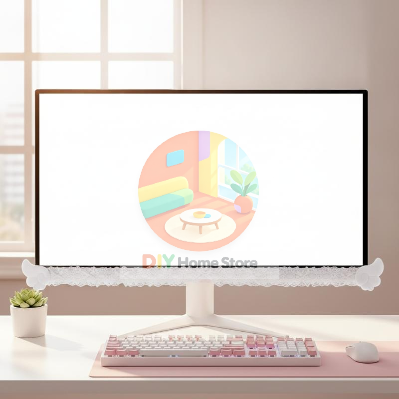 Setup Desk Monitor - 부드러운 천으로 만든 천사 날개 장식이