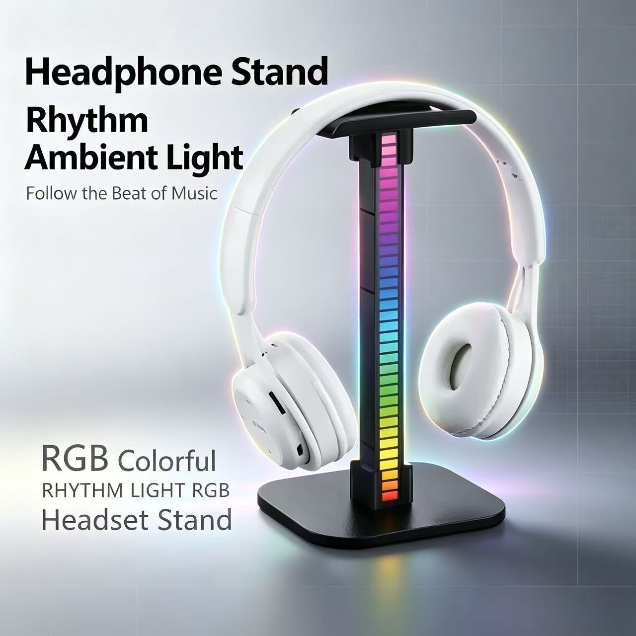 Desk Setup Lamp - USB 게이밍 헤드폰 스탠드 RGB 리듬