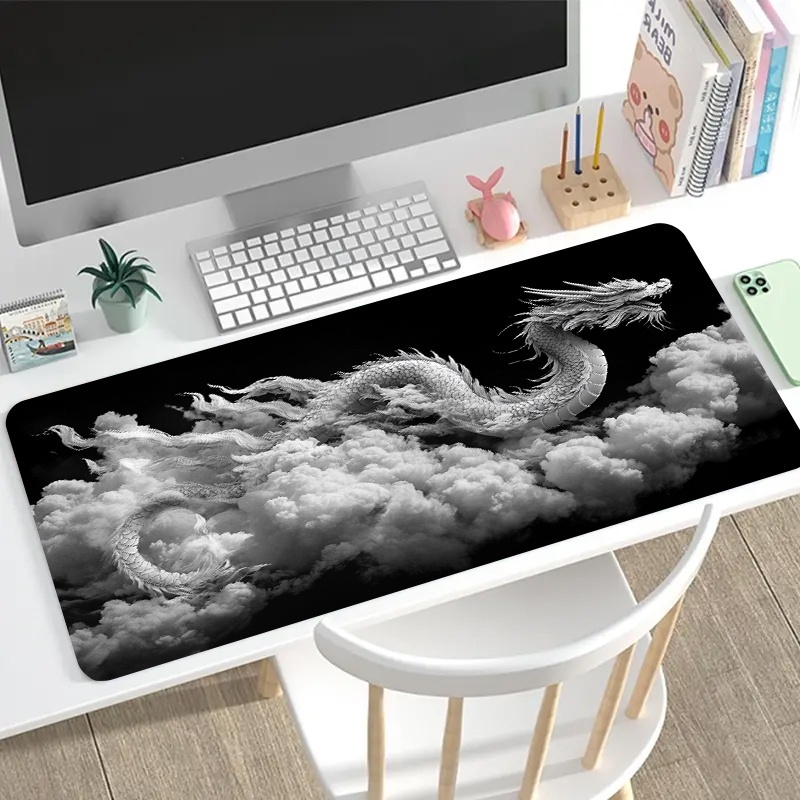 흑백 드래곤 게이밍 마우스 패드 대형 논슬립 고무 데스 - Desk Setup Pc And Laptop 리뷰 및 가격