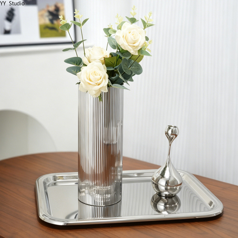 럭셔리 스테인레스 스틸 꽃병 북유럽 미니멀리스트 거실  - Desk Setup Minimalist 리뷰 및 가격