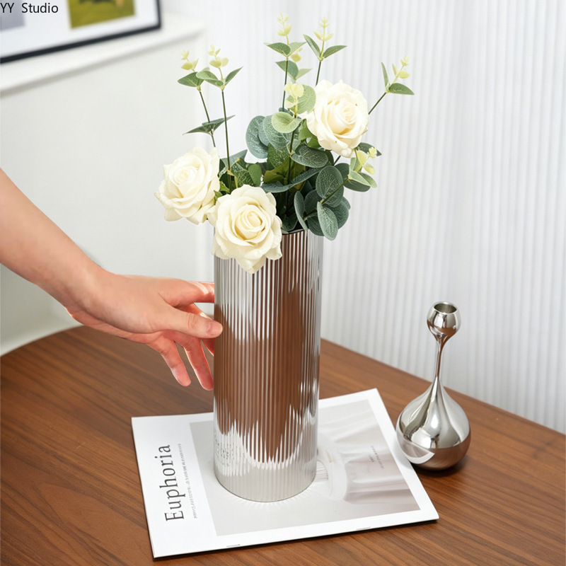 럭셔리 스테인레스 스틸 꽃병 북유럽 미니멀리스트 거실  - Desk Setup Minimalist 리뷰 및 가격