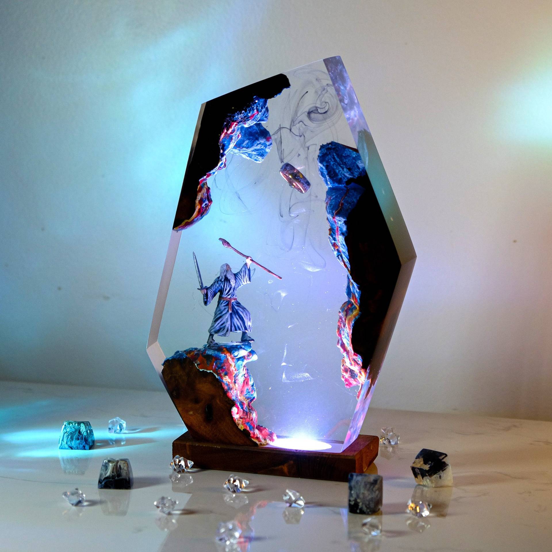 영화 장면 피규어 테이블 레진 램프 마법 반지 다채로운 - Desk Setup Lamp 리뷰 및 가격