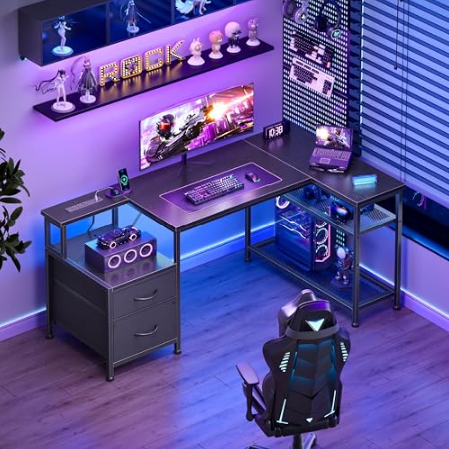 49인치 L자형 게이밍 데스크, 전원 콘센트 포함, 게 - Desk Setup L Shaped 리뷰 및 가격