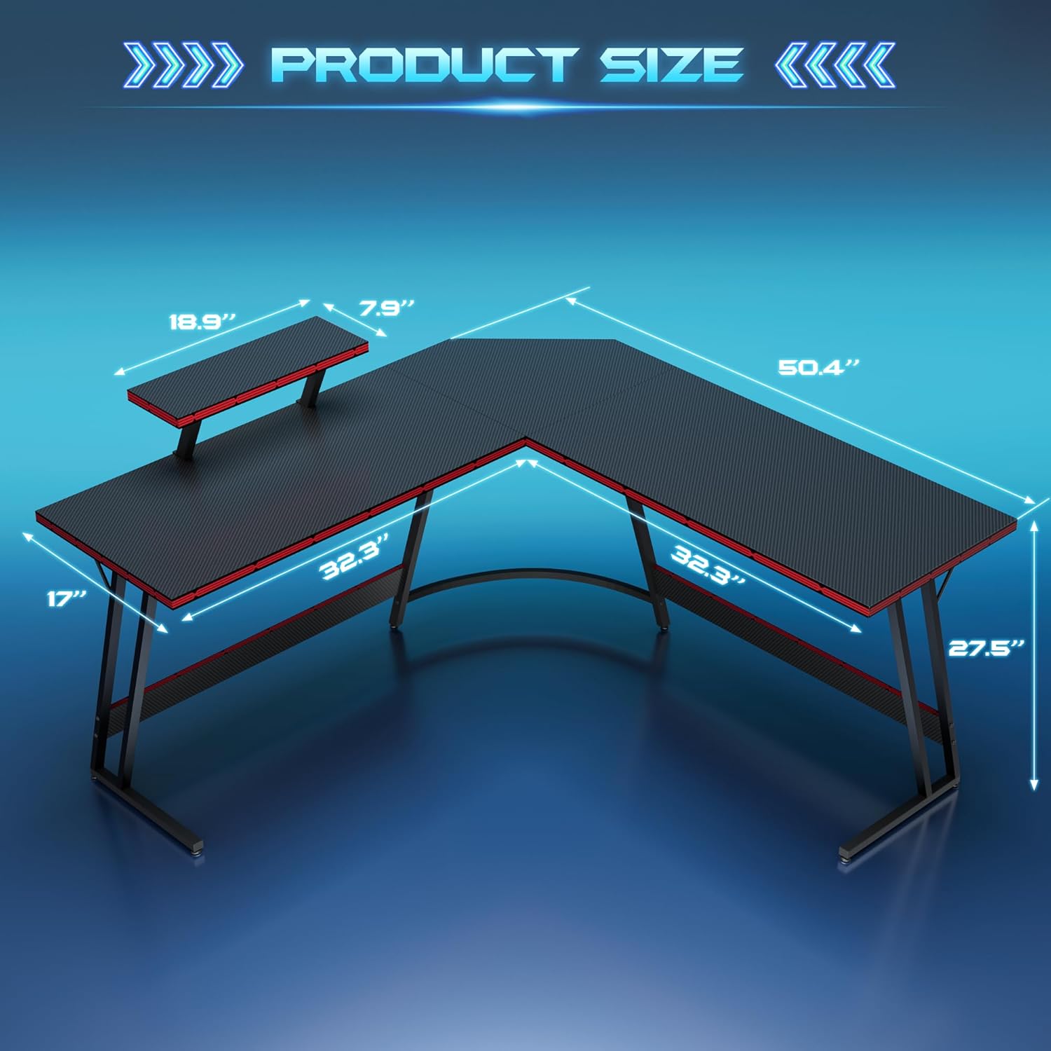 L자형 조절 가능 게이밍 책상, 대형 모니터 받침대용  - Desk Setup L Shaped 리뷰 및 가격