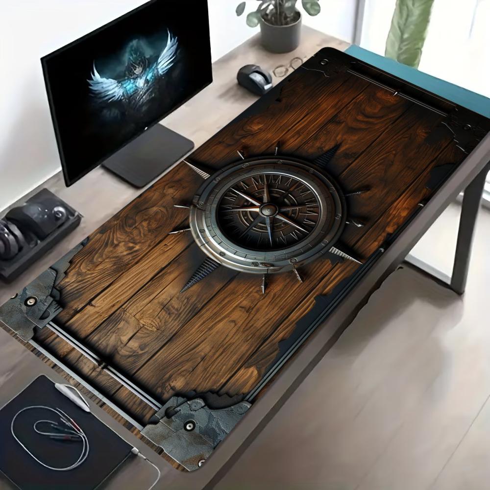 빈티지 해적선 휠 디자인 확장형 게이밍 마우스 패드,  - Desk Setup Pc And Laptop 리뷰 및 가격